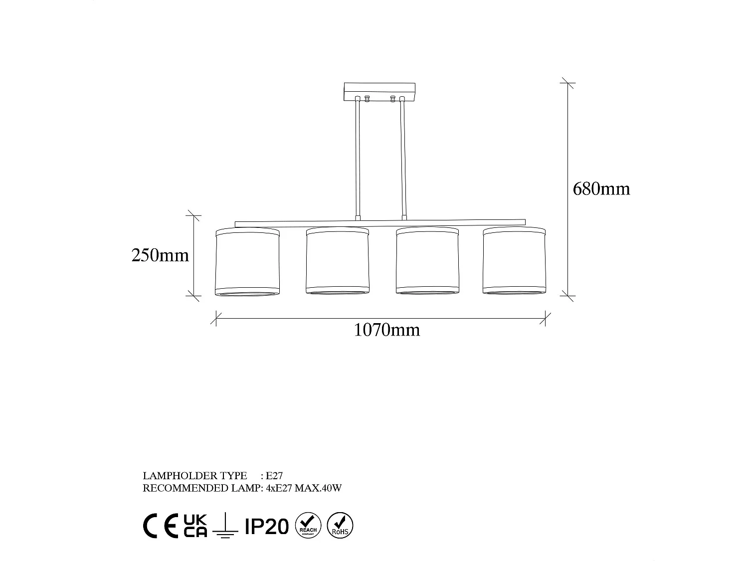 Candeeiro Elegante Way - 11645 para Iluminação Sofisticada