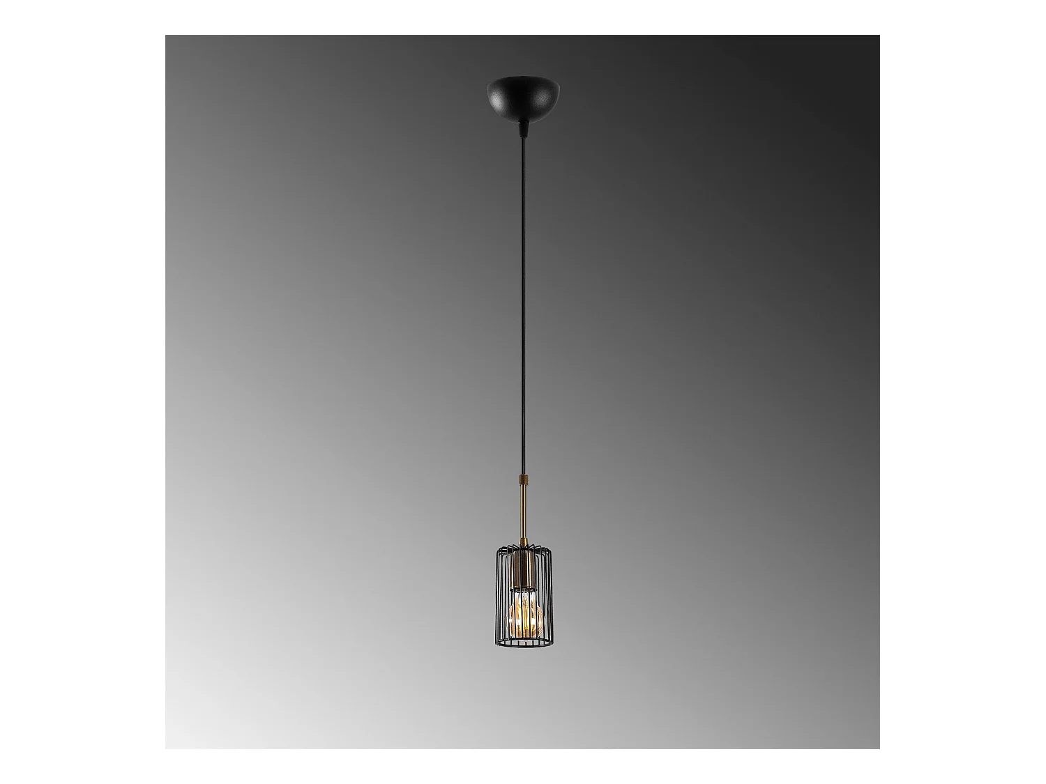 Suspension filaire Diaz D16cm Métal Noir et Or