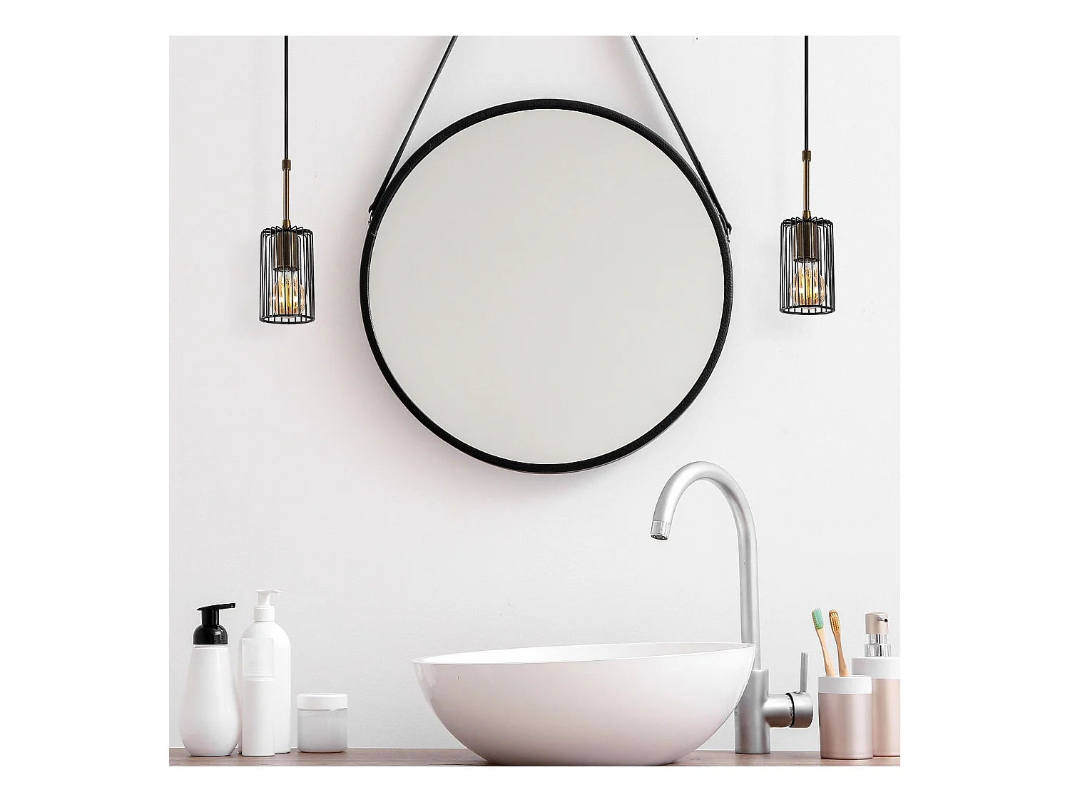 Suspension filaire Diaz D16cm Métal Noir et Or