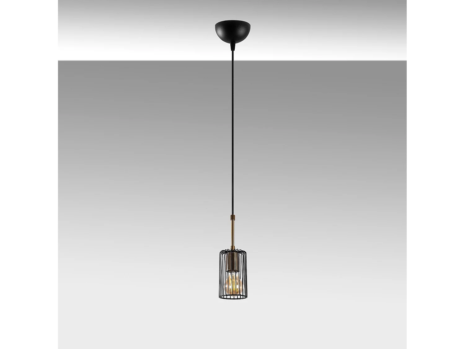 Suspension filaire Diaz D16cm Métal Noir et Or