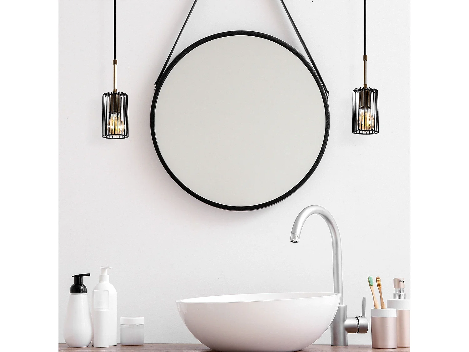 Suspension filaire Diaz D16cm Métal Noir et Or