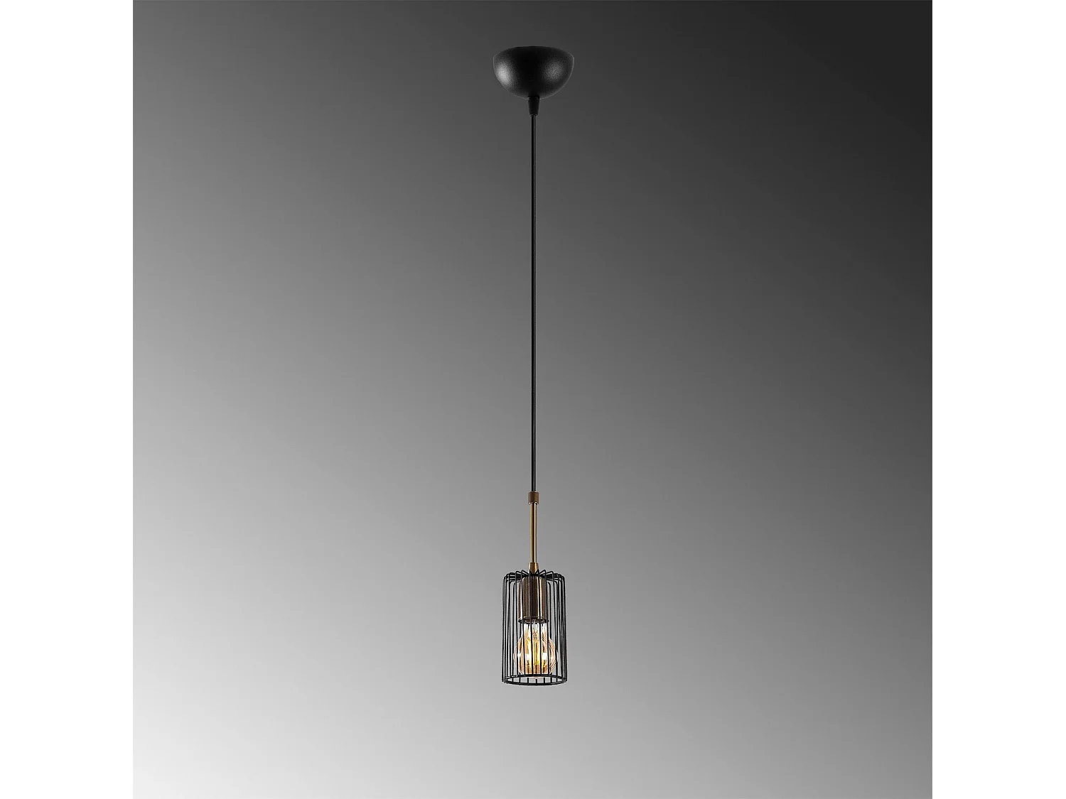 Suspension filaire Diaz D16cm Métal Noir et Or