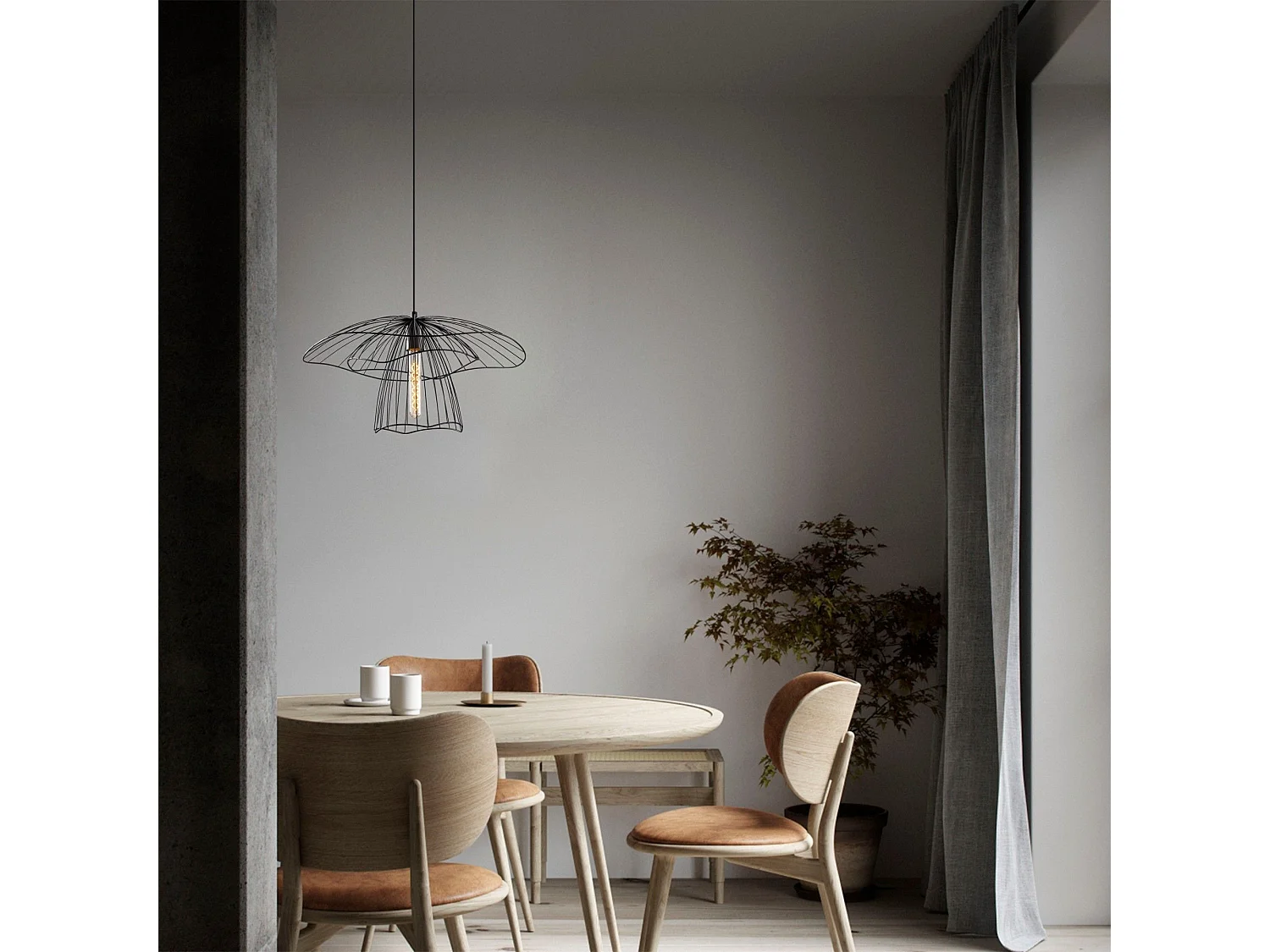 Candeeiro de Ferro Preto Elegante - Design Moderno e Industrial