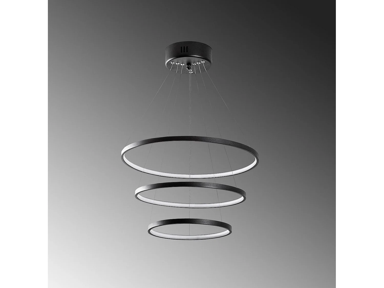 Candeeiro de Teto LED Simit Regulável Preto - Design Moderno e Elegante 50x50x80 cm