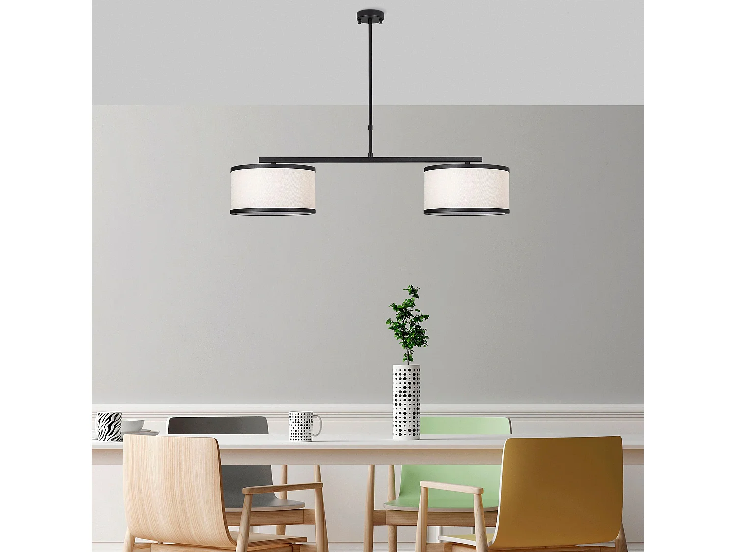 Candeeiro Preto e Branco Elegante - Design Escandinavo