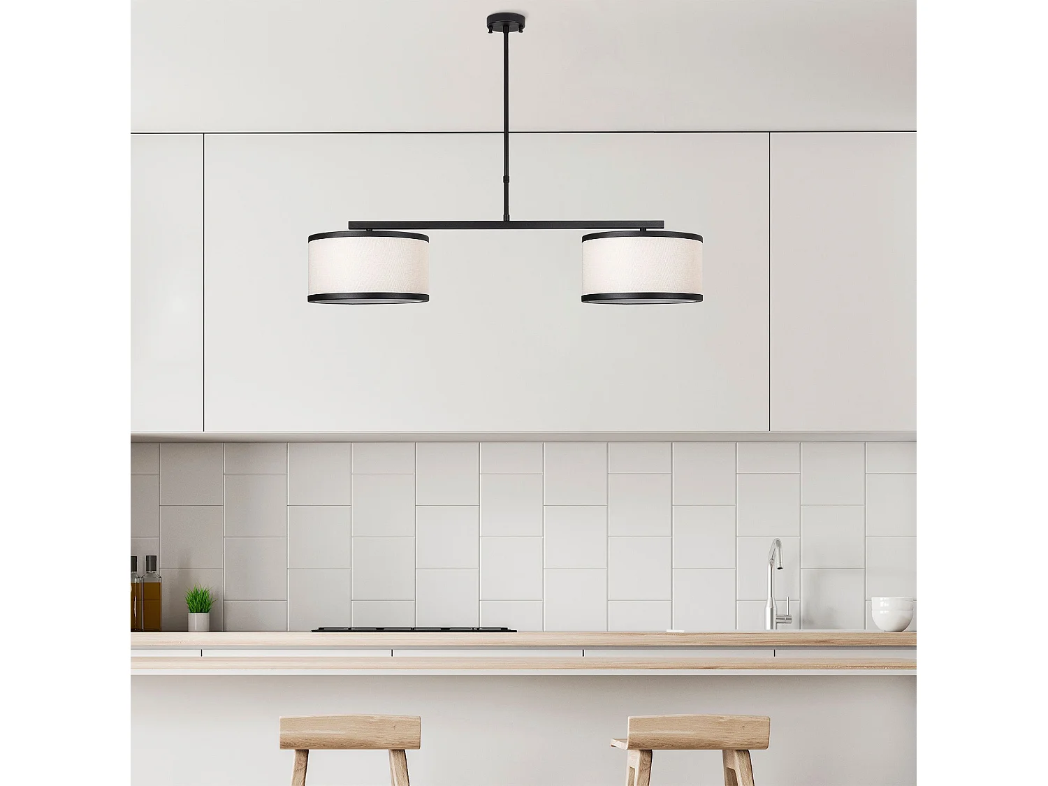 Candeeiro Preto e Branco Elegante - Design Escandinavo