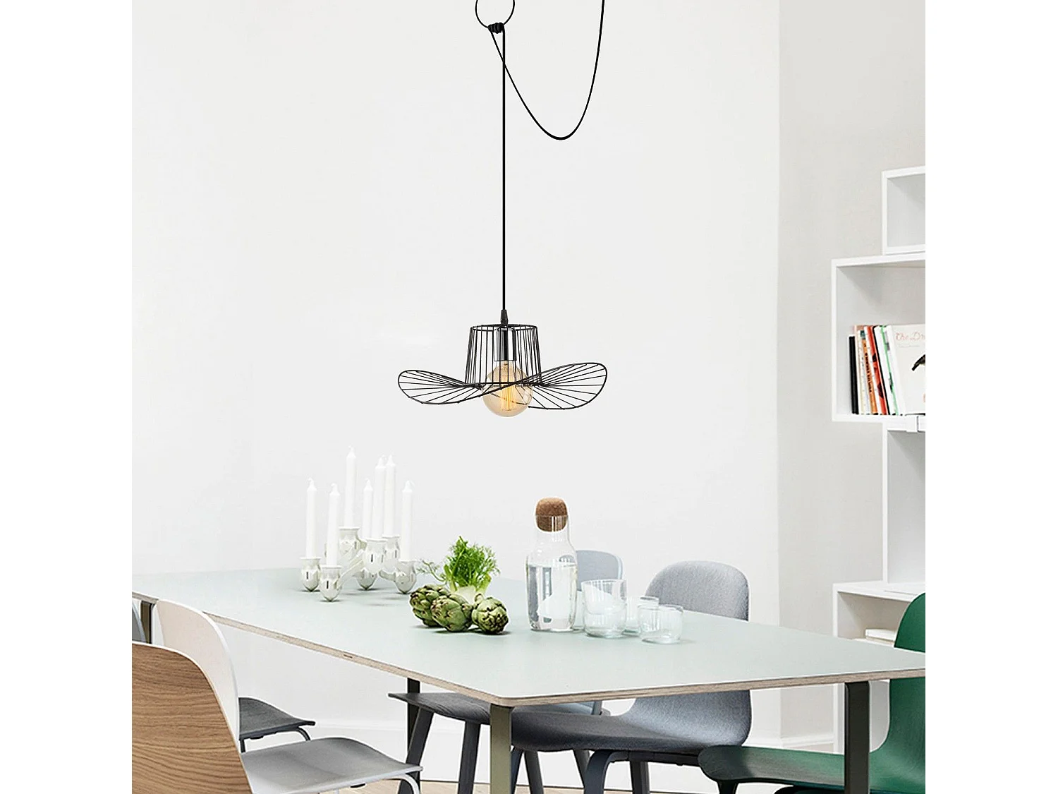 Candeeiro Elegante e Moderno - Tel 6731 em Preto