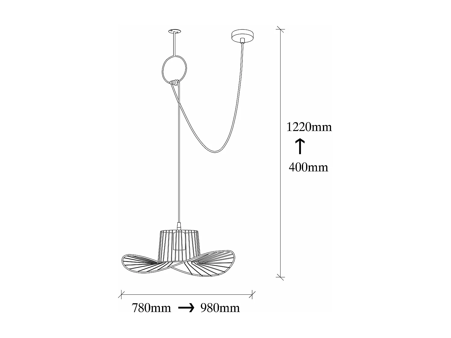 Candeeiro Elegante e Moderno - Tel 6731 em Preto