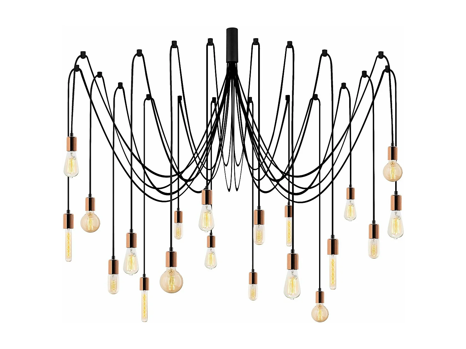 Suspension araignée 20 lampes Laterna D246cm Métal Or rose