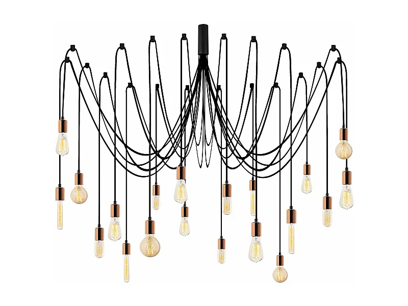 Suspension araignée 20 lampes Laterna D246cm Métal Or rose
