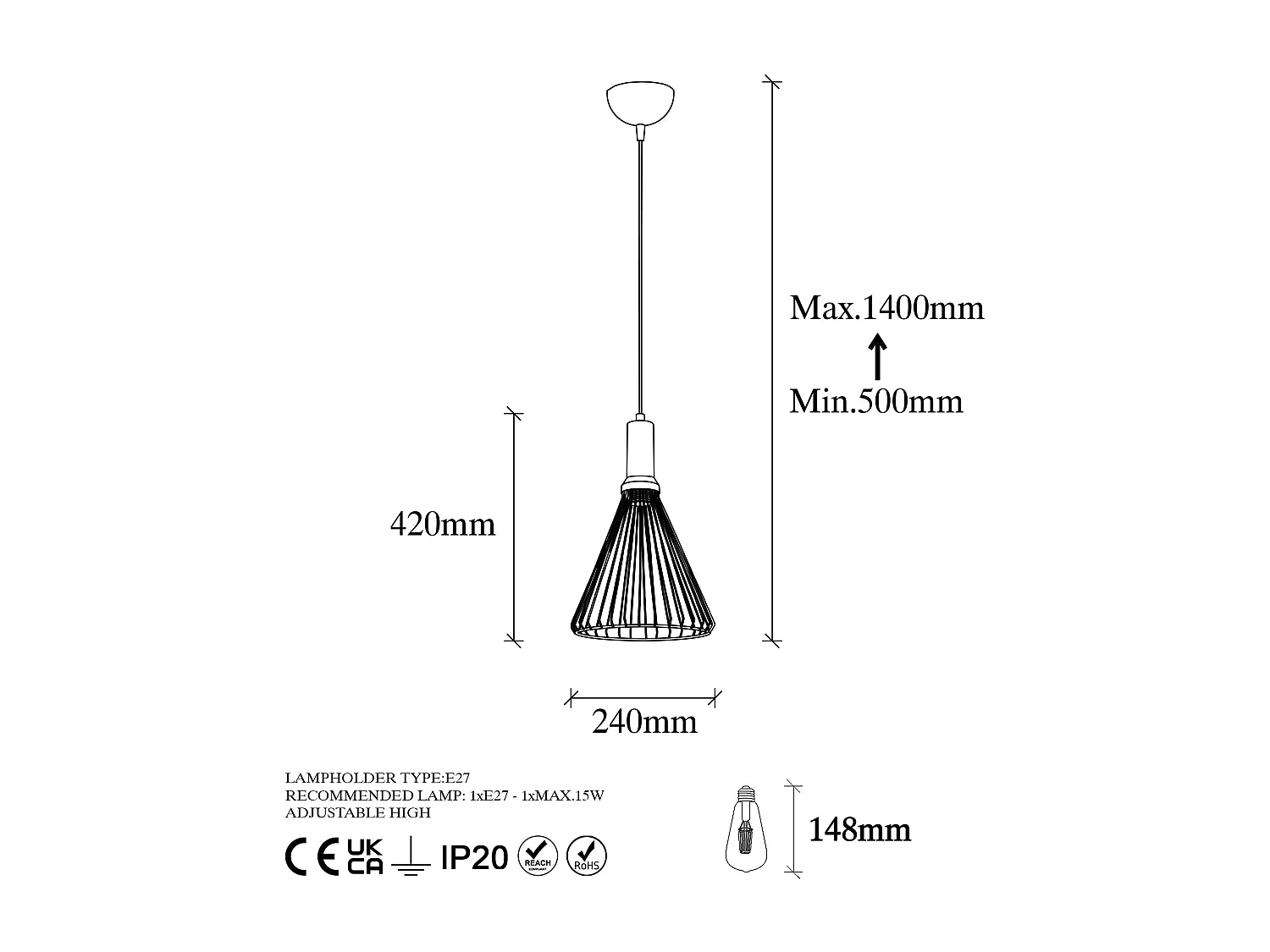 Candeeiro Moderno Elegante Dear - 11210 para Casa e Escritório