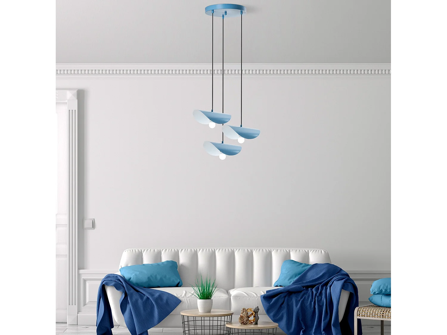 Lustre Azul Claro Eger - Elegância e Sofisticação para sua Casa