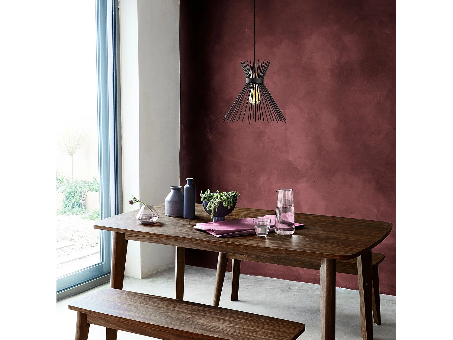 Candeeiro de Ferro Preto Kirpi - 3081 Elegância e Estilo Moderno