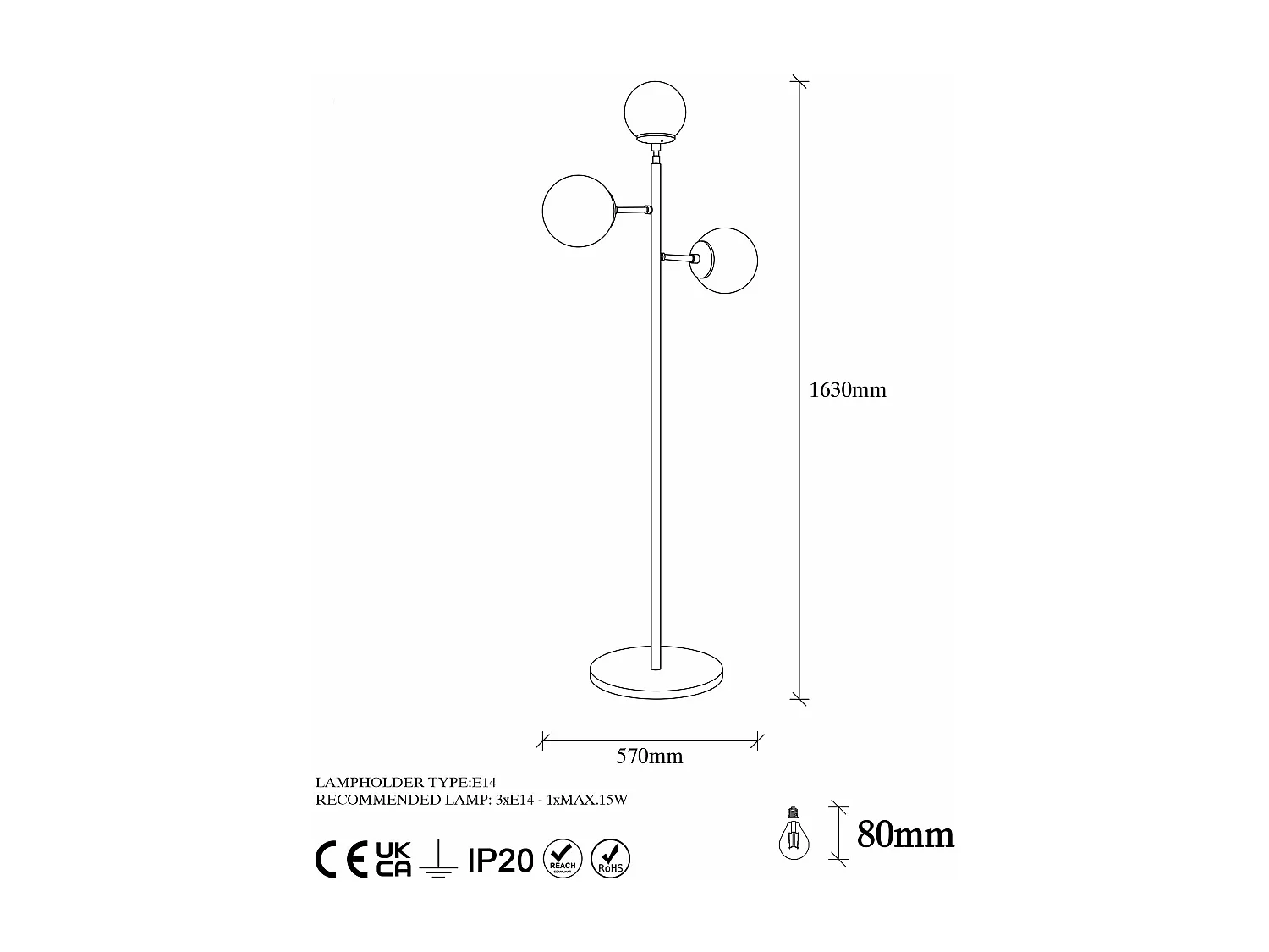 Candeeiro de Pé Atmaca 10295 - Elegância e Sofisticação para o Seu Espaço