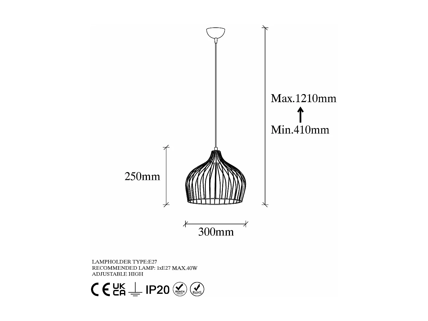 Candeeiro Elegante Bek - 11371 para Transformar o Seu Espaço