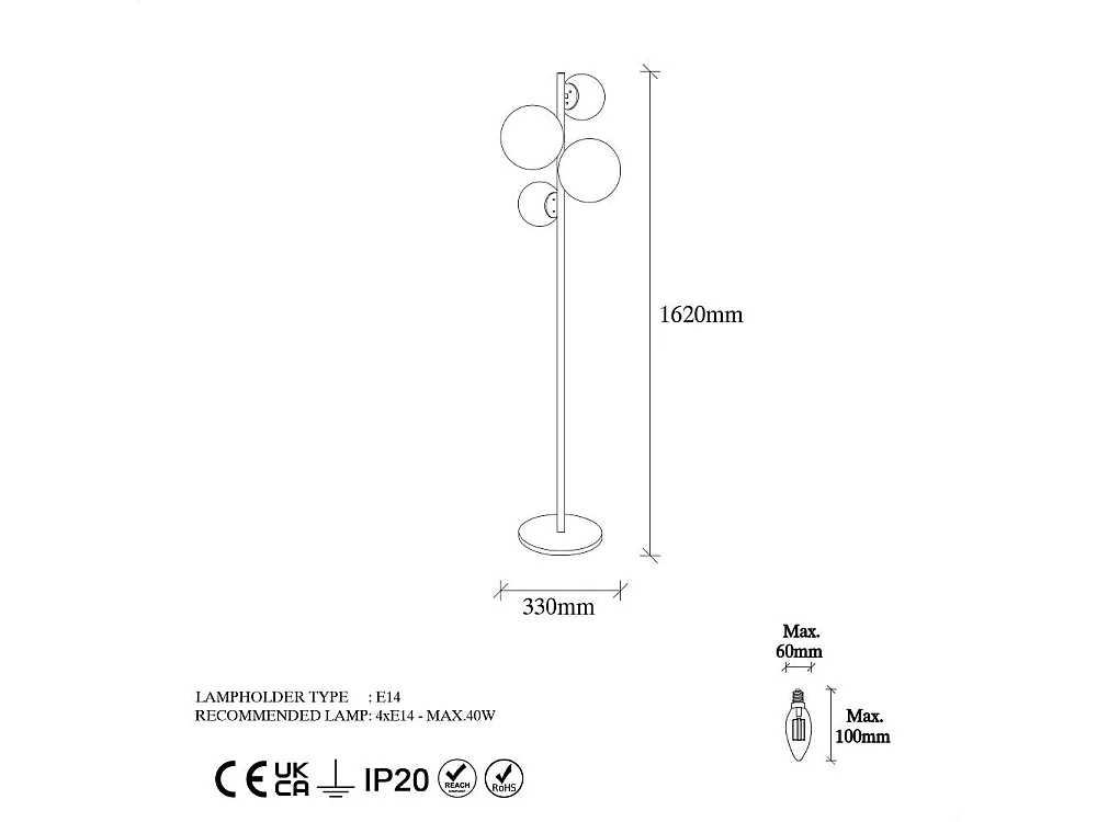 Candeeiro de Pé Moderno e Industrial Fazli - 10522 para Decoração Elegante