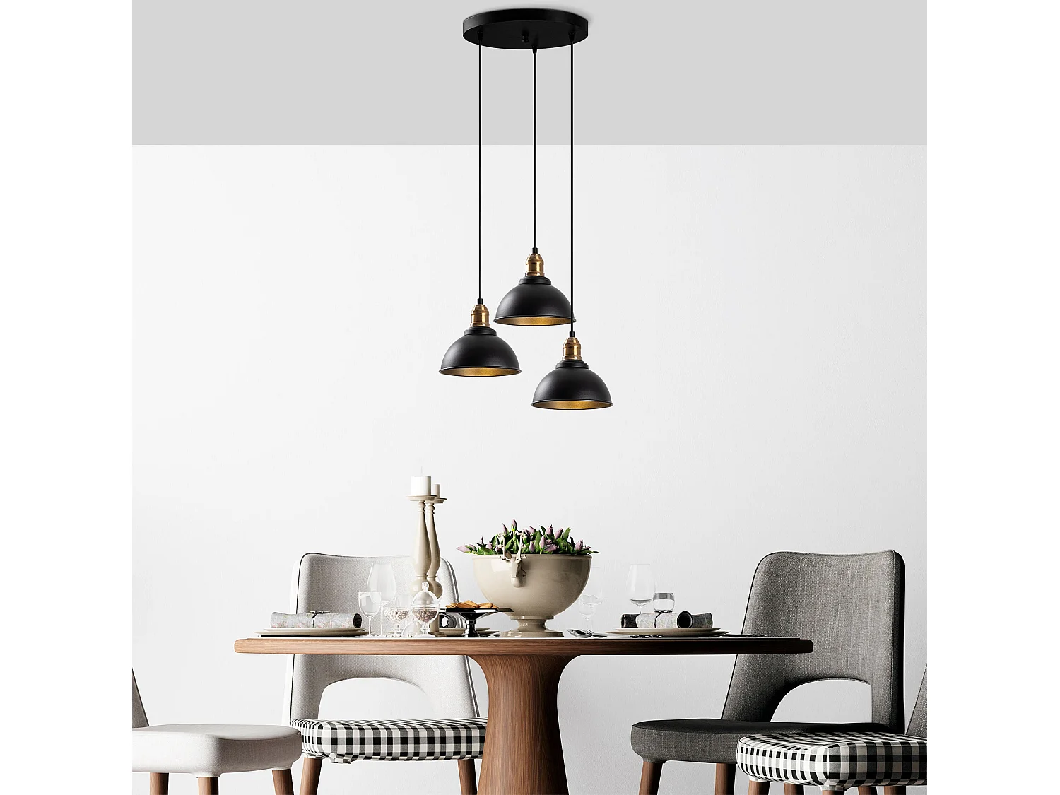 Candeeiro Preto Varzan - Elegância e Sofisticação para o Seu Espaço