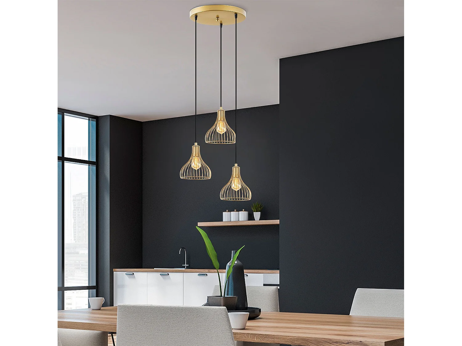 Candeeiro Dourado Brilhante Telyildo 12175 - Elegância e Sofisticação para Sua Casa