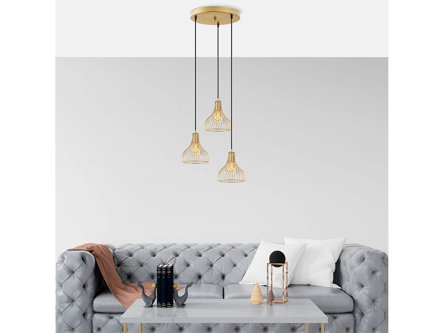 Candeeiro Dourado Brilhante Telyildo 12175 - Elegância e Sofisticação para Sua Casa