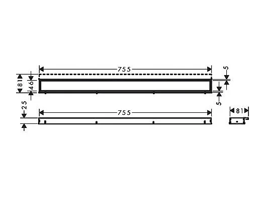 Caniveau de douche 80 cm HANSGROHE RainDrain Match noir mat