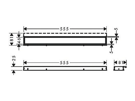 Caniveau de douche 60 cm HANSGROHE RainDrain Match noir mat