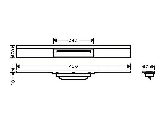 Caniveau de douche découpable 70 cm HANSGROHE RainDrain Flex montage mural blanc mat