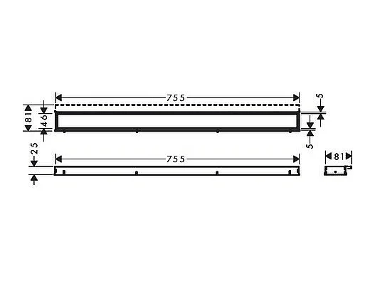 Caniveau de douche 80 cm HANSGROHE RainDrain Match acier inox brossé