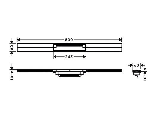 Caniveau de douche découpable 80 cm HANSGROHE RainDrain Flex montage libre noir mat