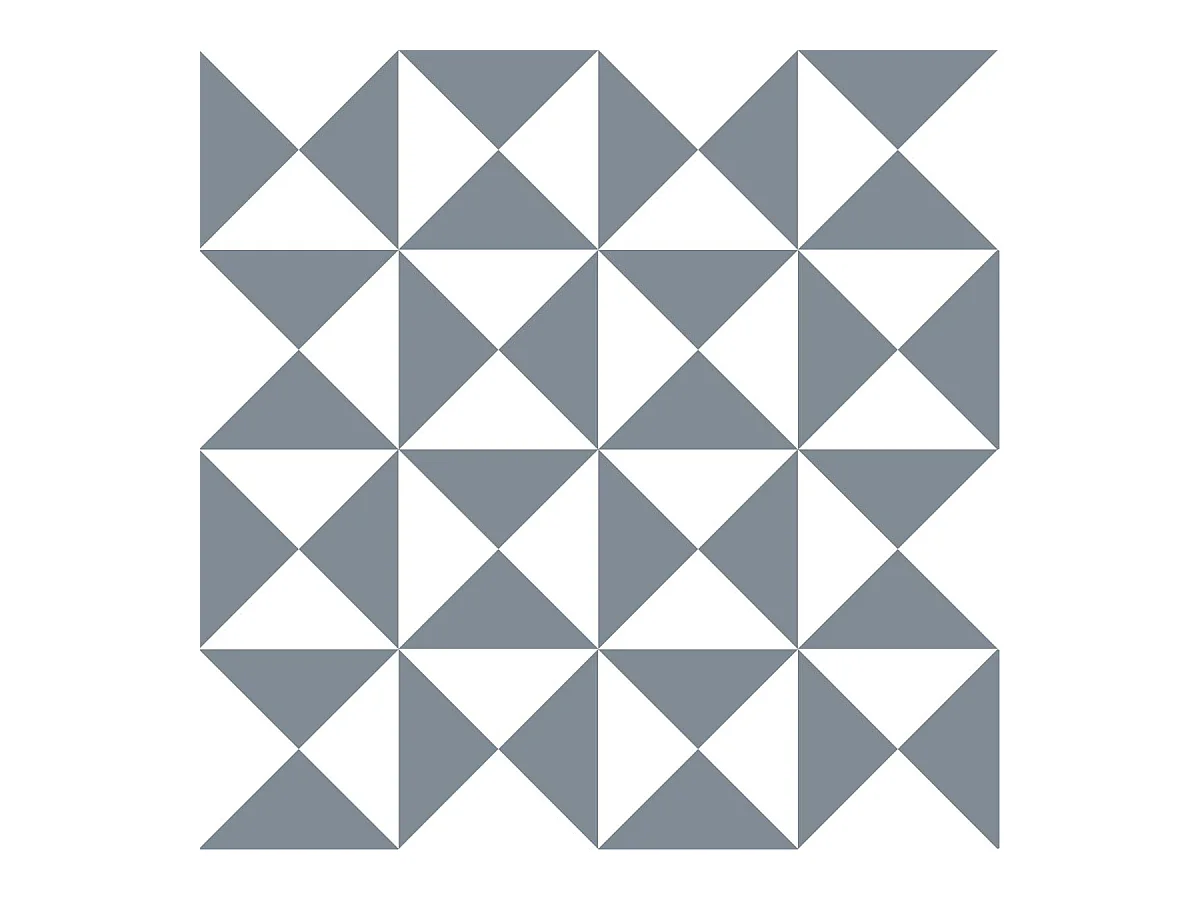 Stickers carrelage 15 x 15 cm - Triangles gris et blanc