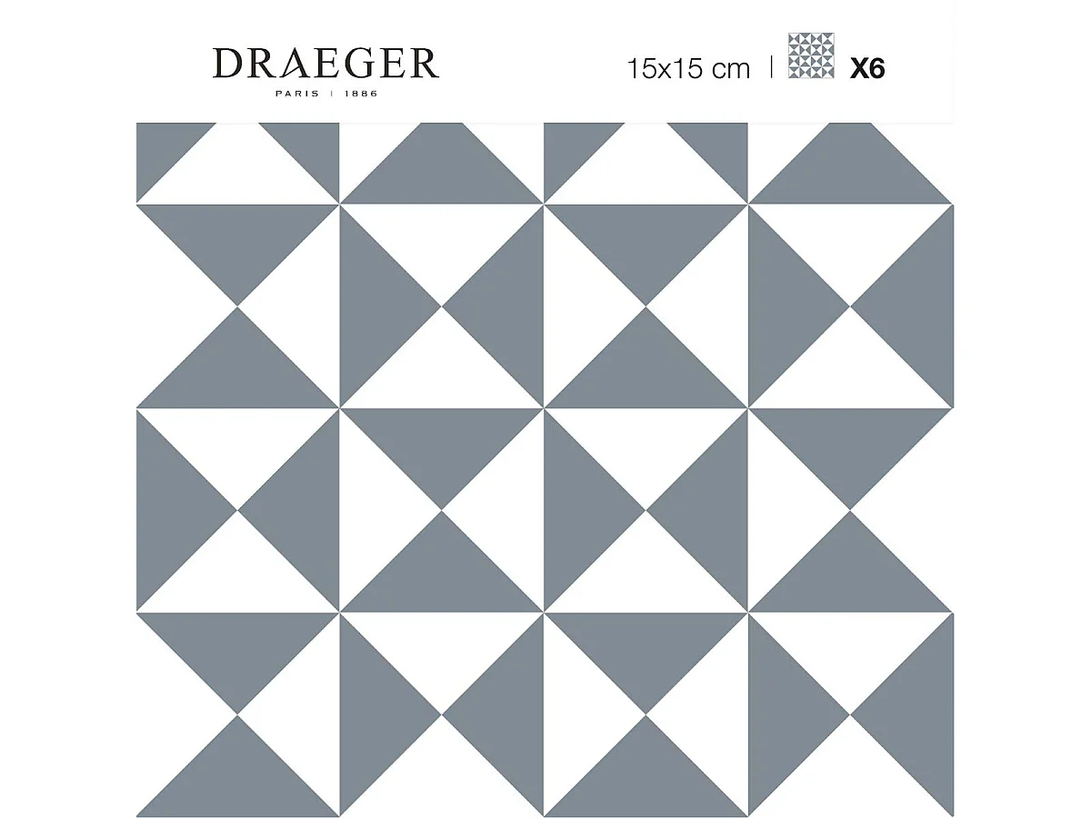 Fliesenaufkleber 15 X 15 cm Dreiecke in Grau Und Weiß