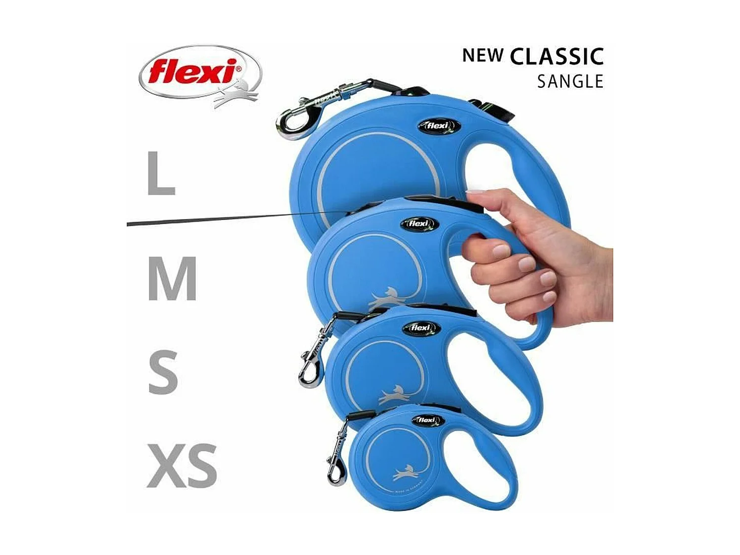 Guinzaglio L Nastro 8 m blu