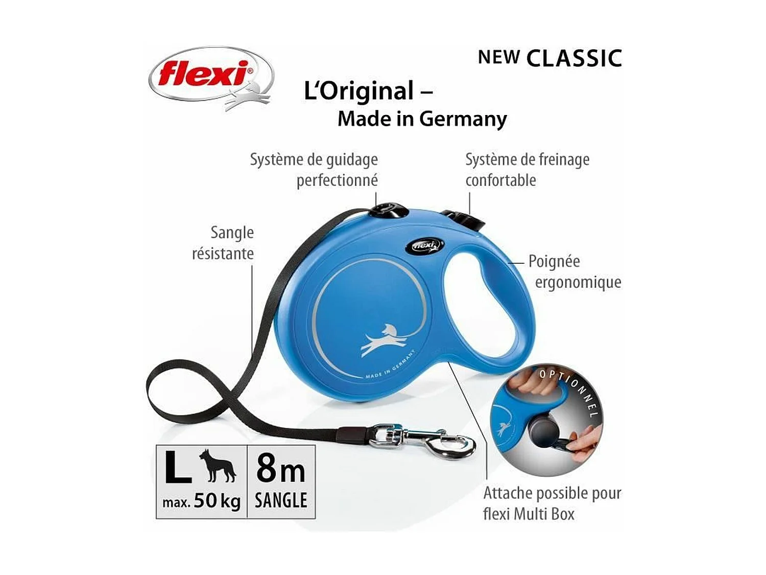 Guinzaglio L Nastro 8 m blu