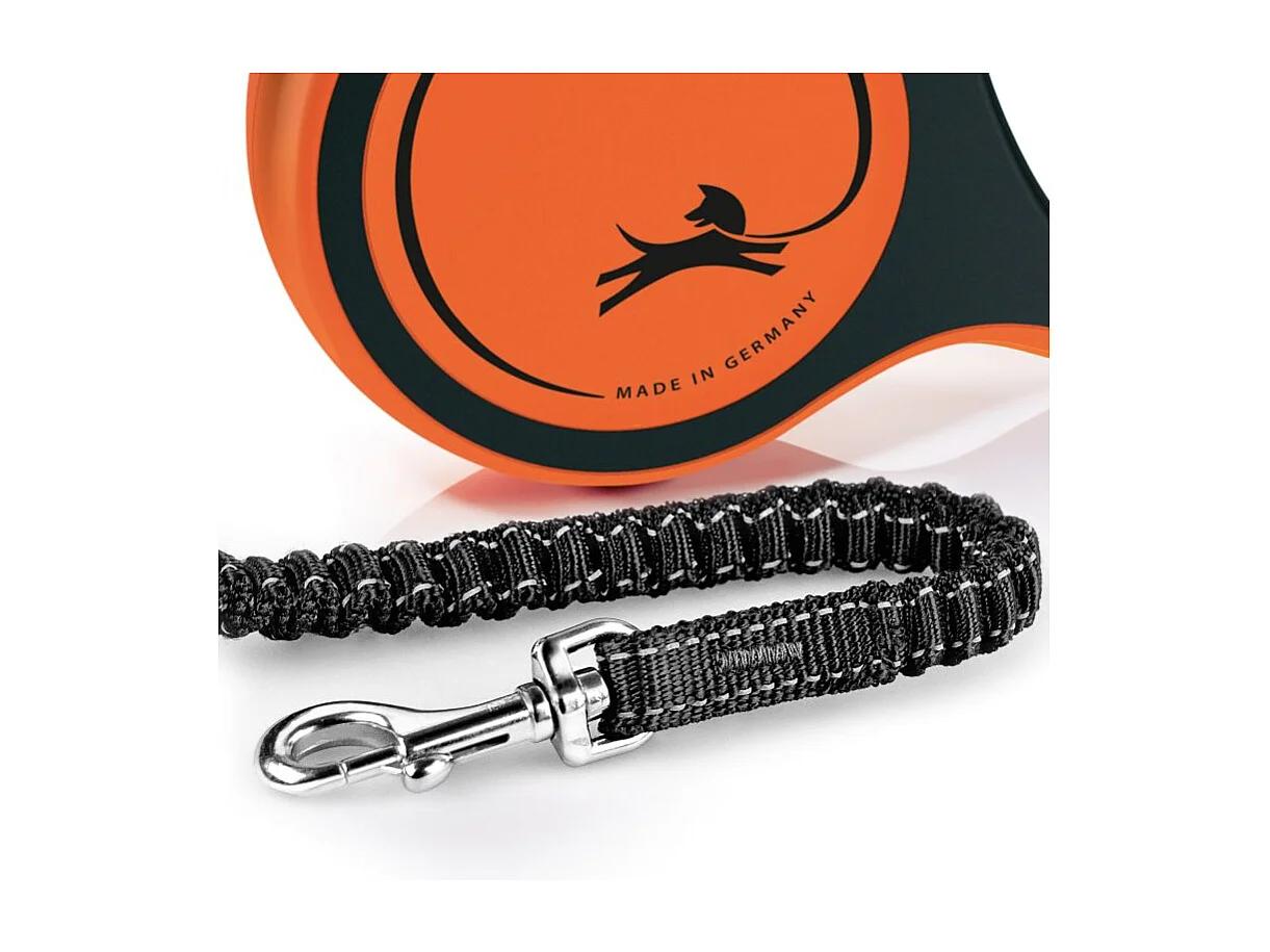 Riemenleine – Größe S – 5 m – Schwarz und Orange