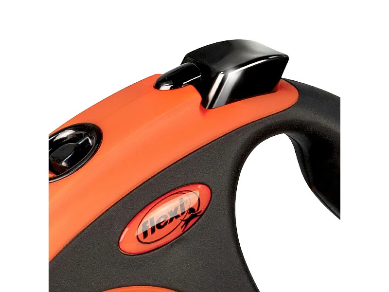 Laisse sangle - Taille S - 5m - Noir et orange