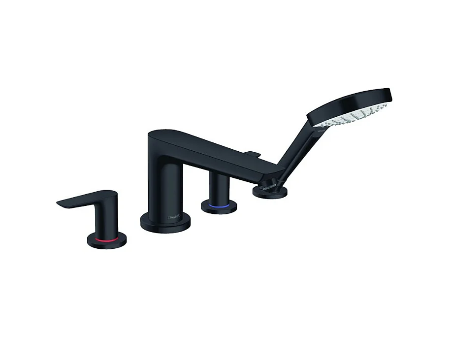 Robinet mélangeur bain douche 4 trous HANSGROHE Talis E noir mat