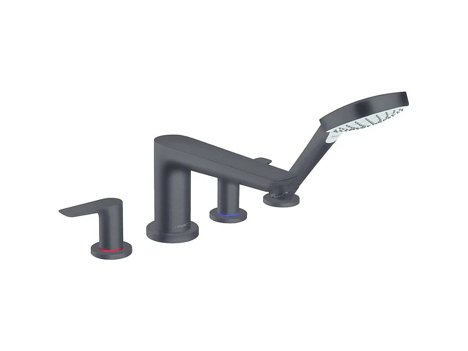 Robinet mélangeur bain douche 4 trous HANSGROHE Talis E noir chromé brossé