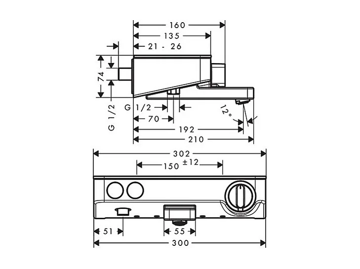 HANSGROHE ShowerTablet Select 300 mezclador termostático para ducha y baño blanco y cromo