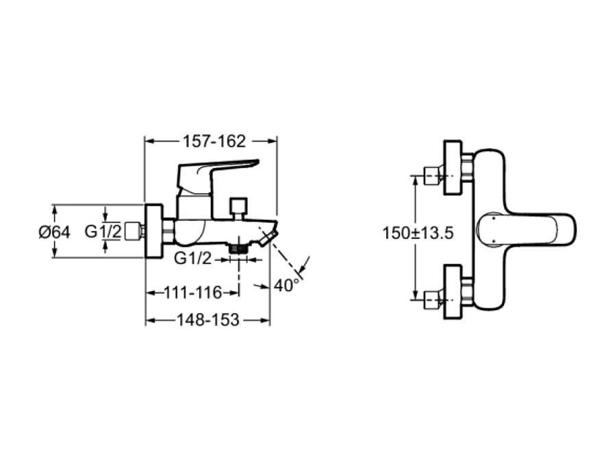 Mitigeur baignoire JACOB DELAFON July+