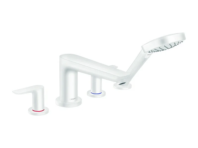 Robinet mélangeur bain douche 4 trous HANSGROHE Talis E blanc mat