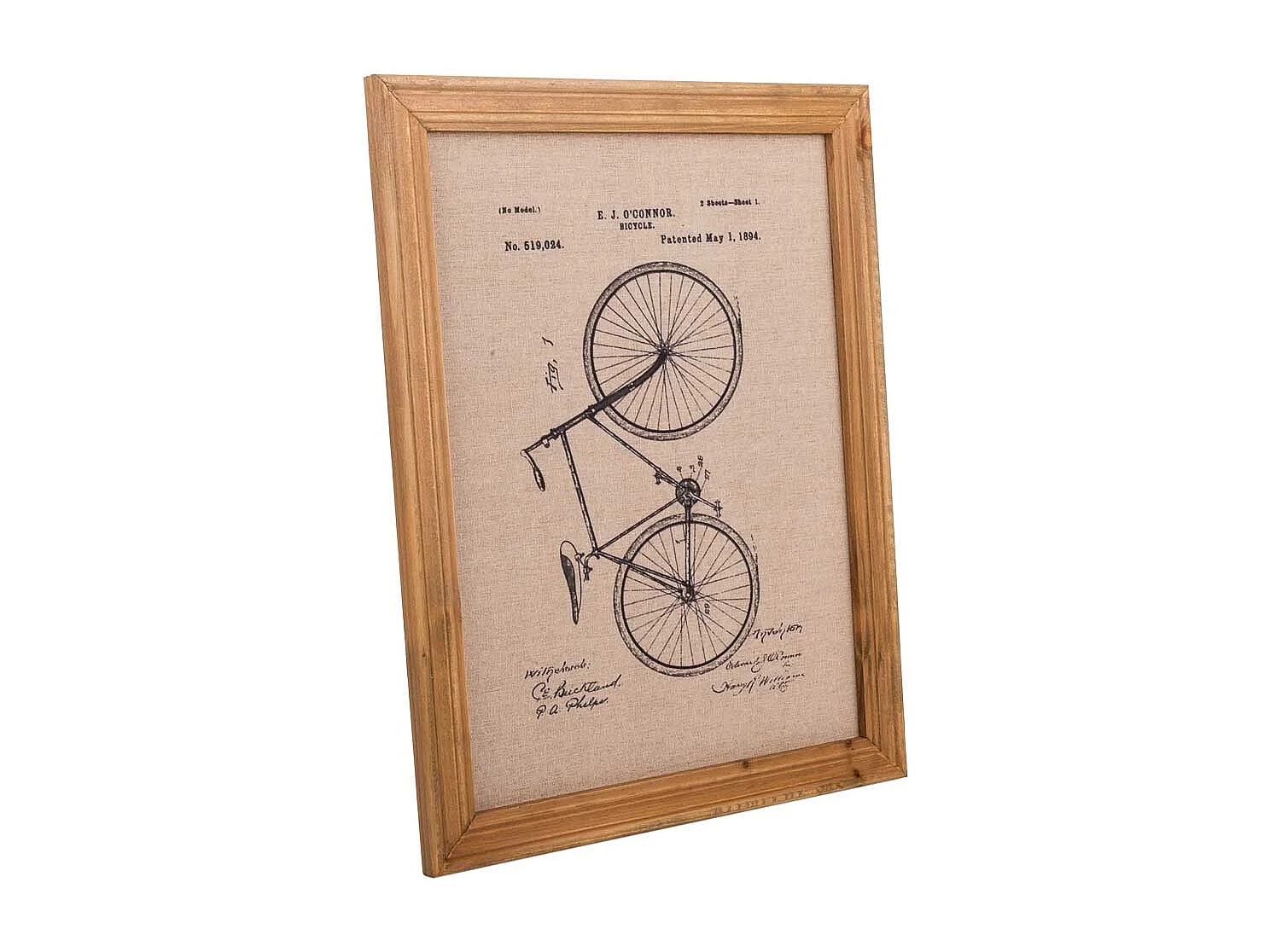 Gemälde aus Holz und bedrucktem Stoff 33x43x1,8 cm