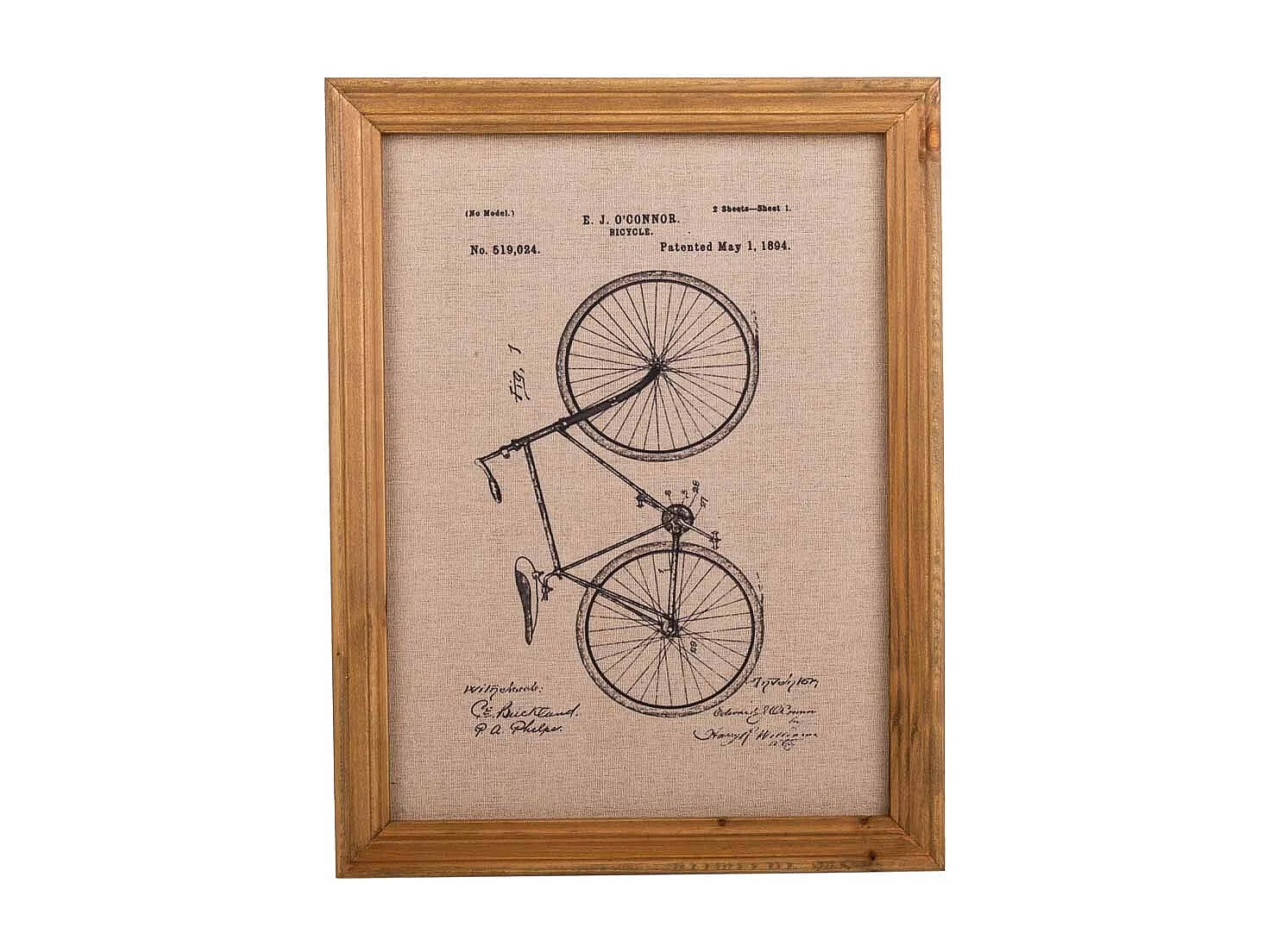 Gemälde aus Holz und bedrucktem Stoff 33x43x1,8 cm