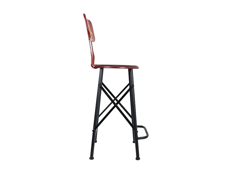Hocker aus rotem Metall 46x40x100