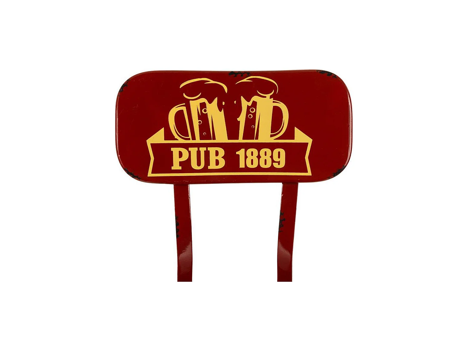 Tabouret en métal rouge 46x40x100