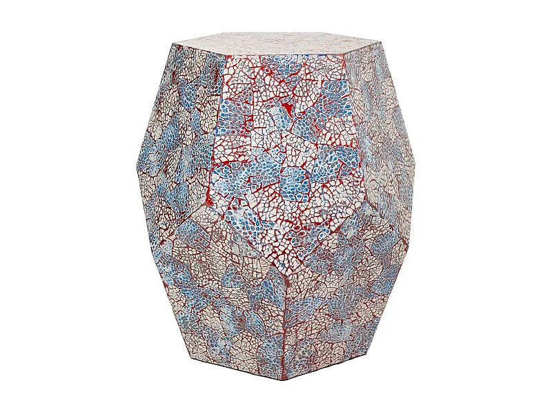 Tamborete de metal vermelho 46x40x100