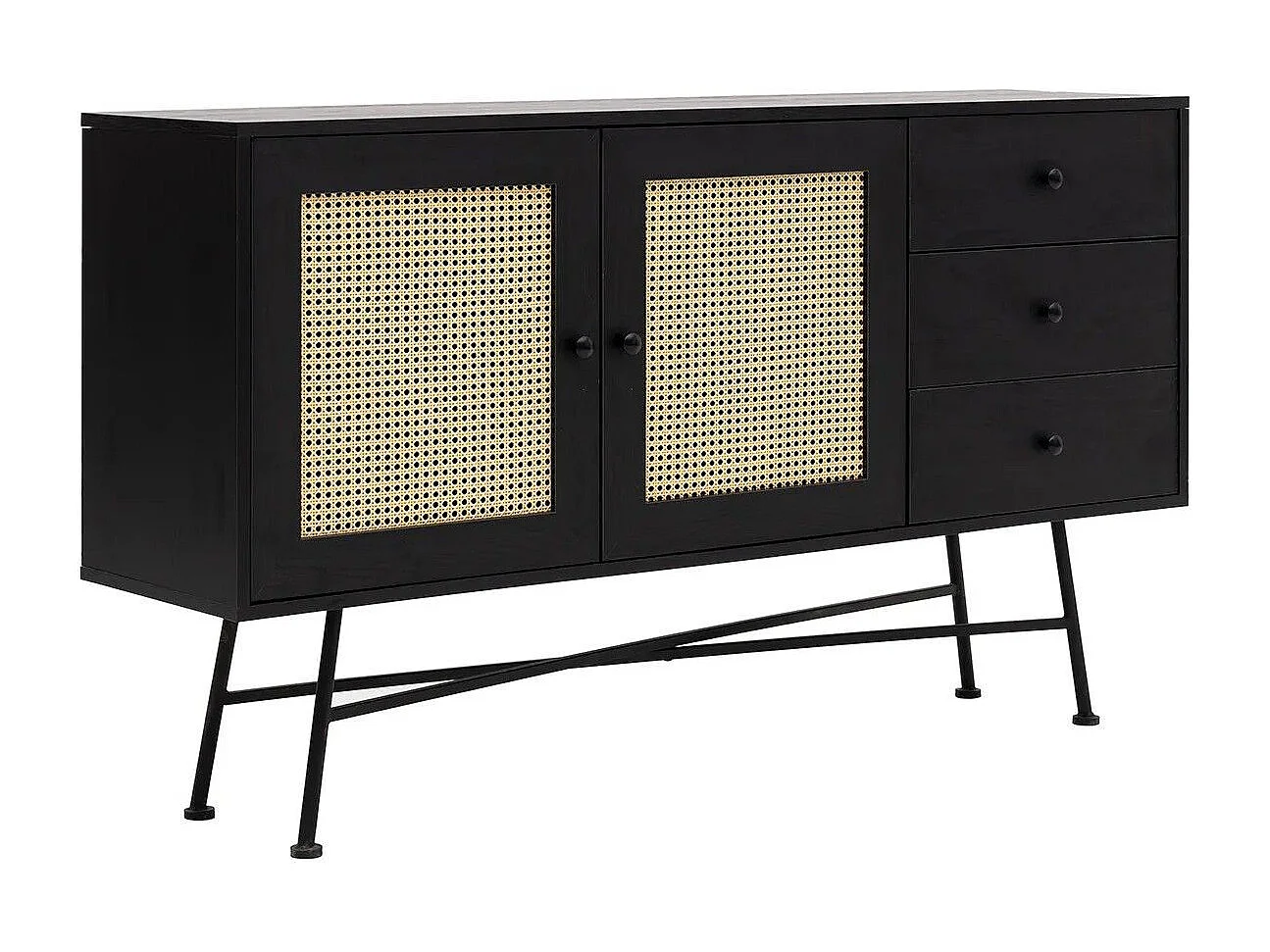 Aparador – 160 cm x 90 cm x 40 cm – Preto – Aglomerado revestido a melamina