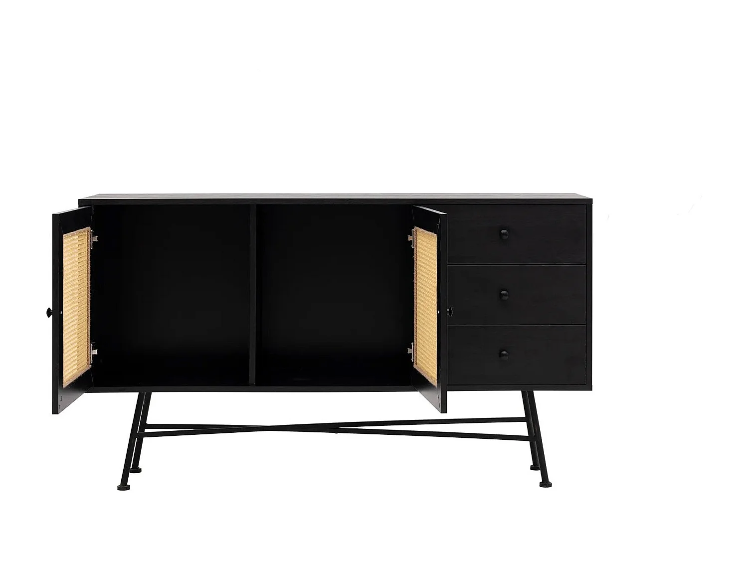 Aparador – 160 cm x 90 cm x 40 cm – Preto – Aglomerado revestido a melamina