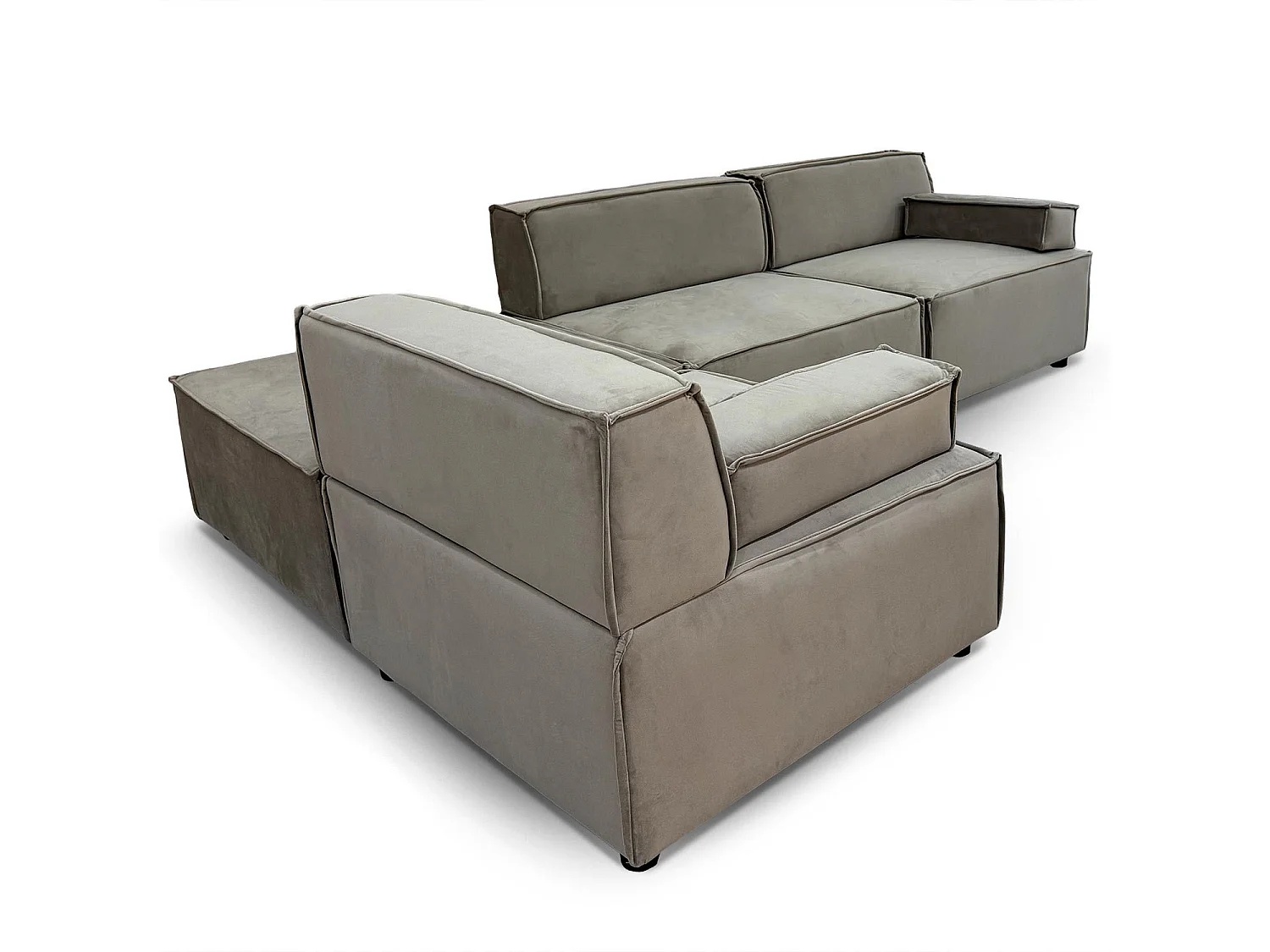 Modulares Sofa Benoit Velours Taupe Grau - Komfort und Flexibilität im Alltag
