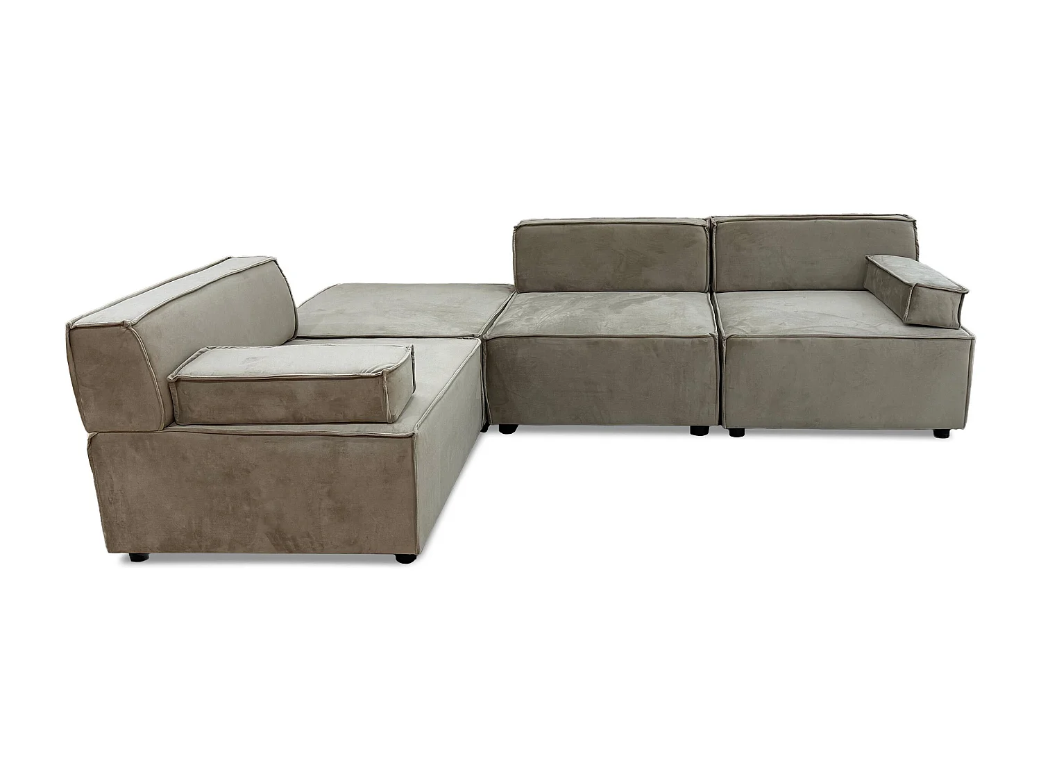 Canapé modulable Benoit Velours Taupe grisé