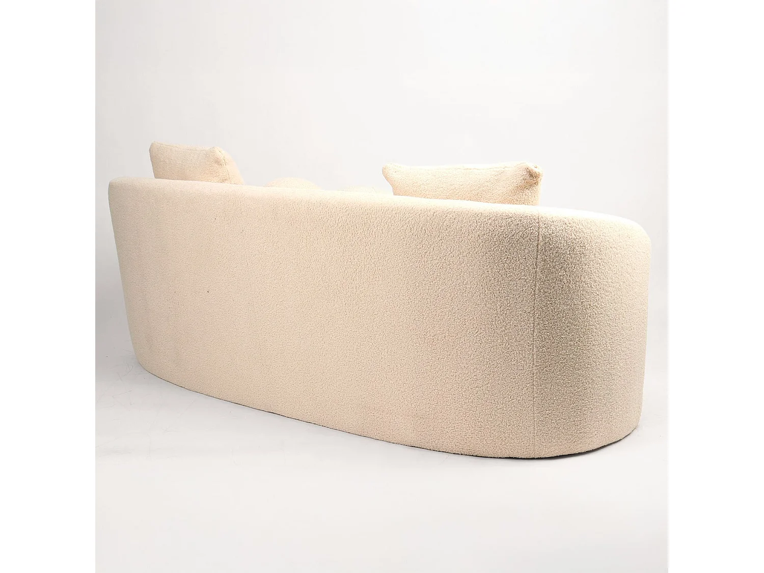 Canapé 3 places au design élégant et incurvé Alex Tissu bouclette Beige