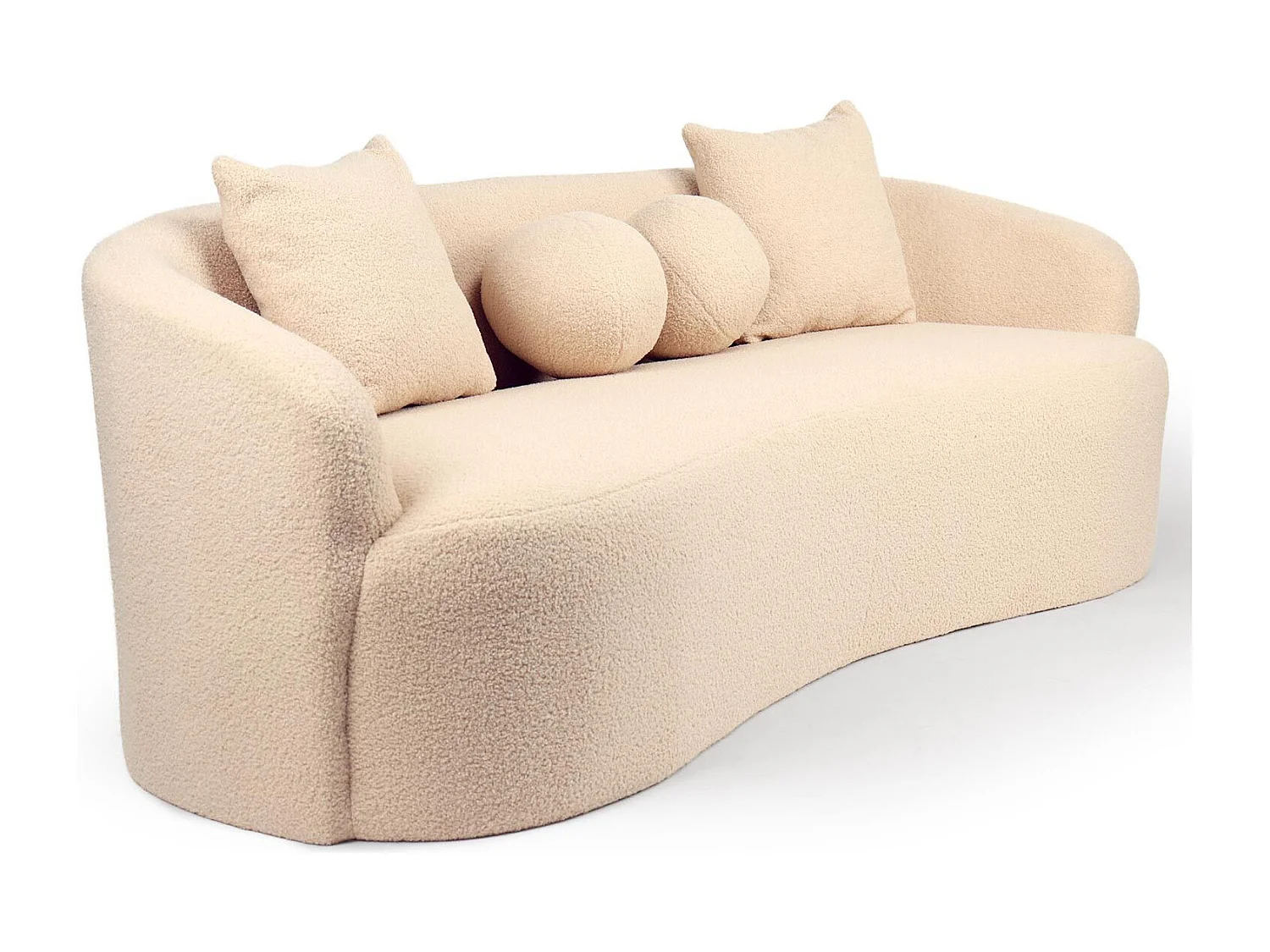 Elegantes 4-Sitzer-Sofa Design Alex XL Bouclé-Stoff Beige